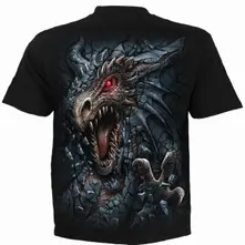 Unisex T-Shirt: Dragon's Lair (Black) (Back Print) thumbnail