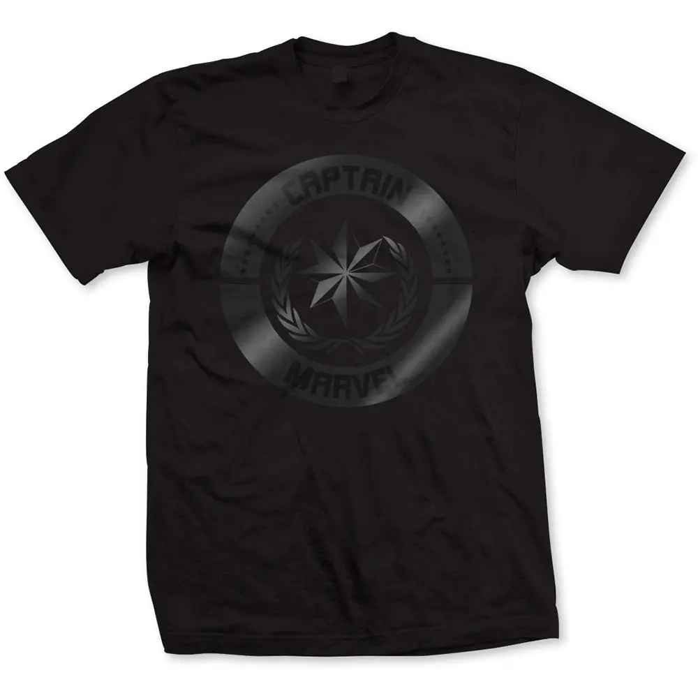 Captain Marvel Silver Circle (Negru) (Tricou)