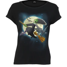 Ladies Boatneck Cap Sleeve T-Shirt: Marge Witch (Black) thumbnail