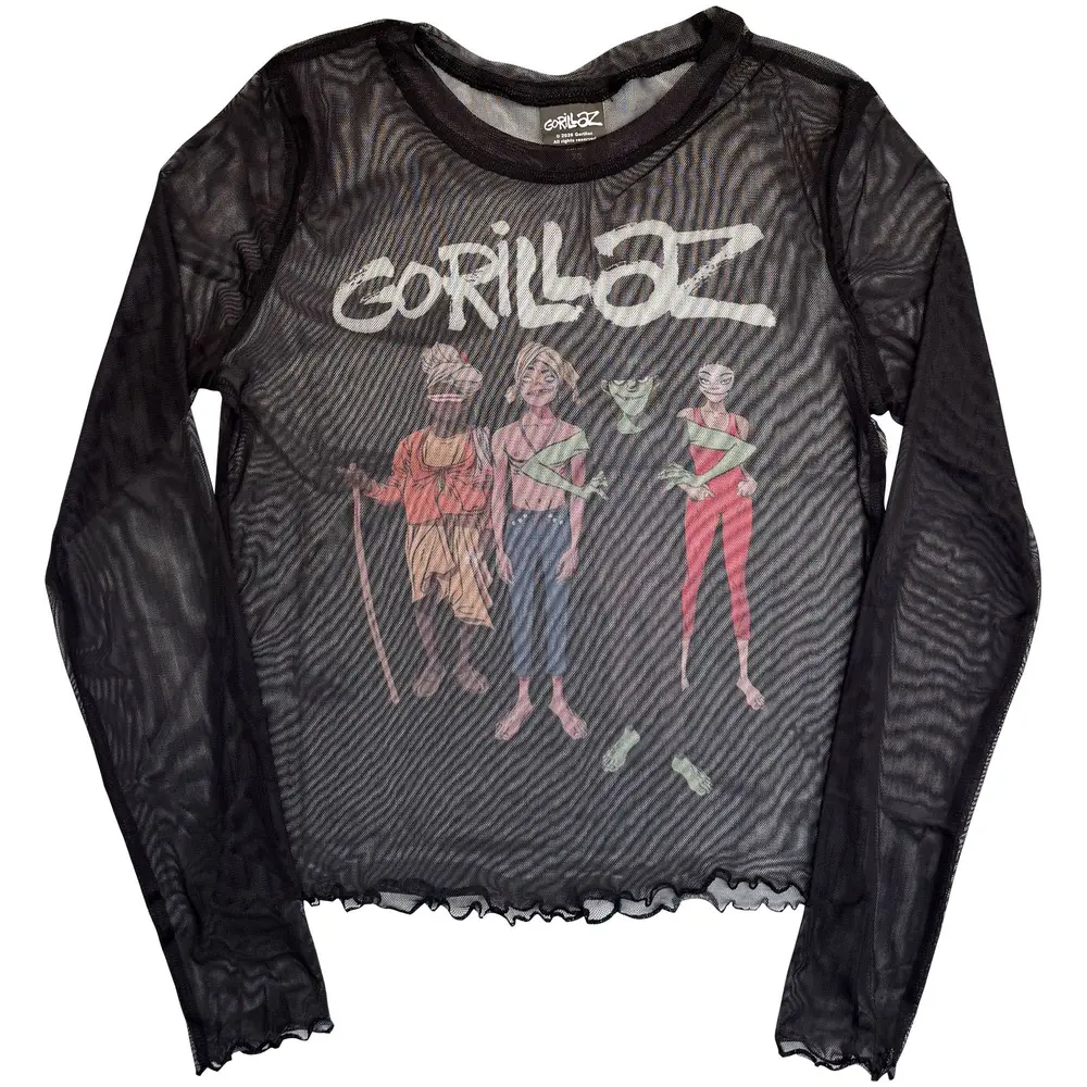 Ladies Long Sleeve Mesh Crop Top: The Mountain Group (Black)