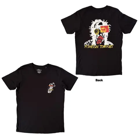 Unisex T-Shirt: Foreign Tongues Pocket Logo (Black) (Back Print)