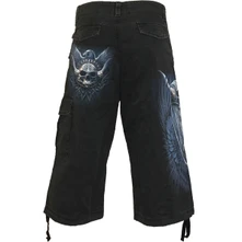Unisex Vintage Cargo Shorts: Odin's Warrior (Black) (Back Print) thumbnail