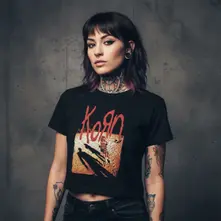Ladies Crop Top: Shadow Playground (Black) thumbnail