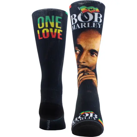 Unisex Crew Socks: One Love Sublimation (Black) (UK Size 6.5 - 11)