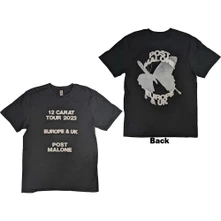 Post Malone, Tričko Butterfly Logo 2023 Tour, Unisex, Čierna