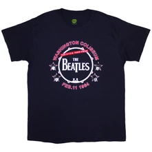 The Beatles, Tričko Washington '64 Drum, Unisex, Modrá