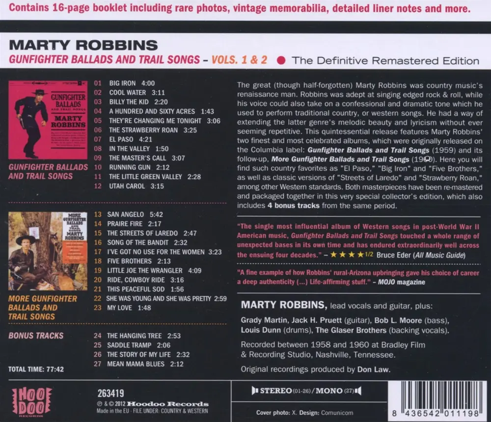 Marty Robbins – Robbins, Marty - Gunfighter Ballads & Trial Songs 1&2 (CD)