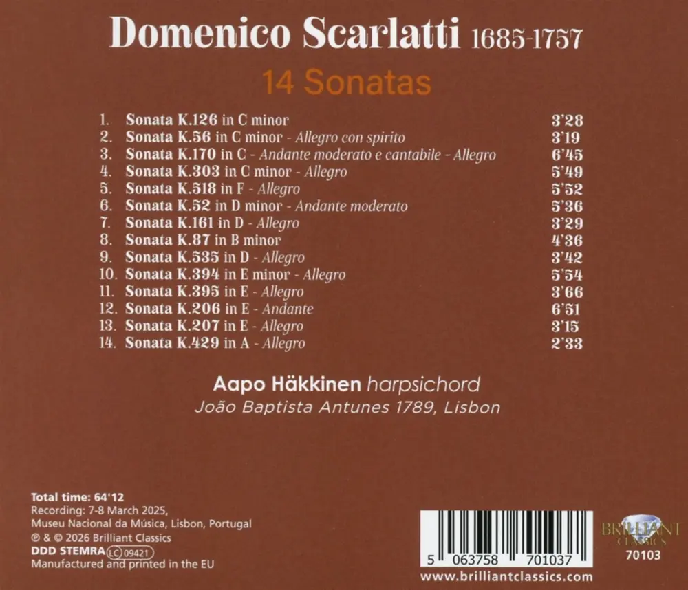 DOMENICO SCARLATTI: 14 SONATAS