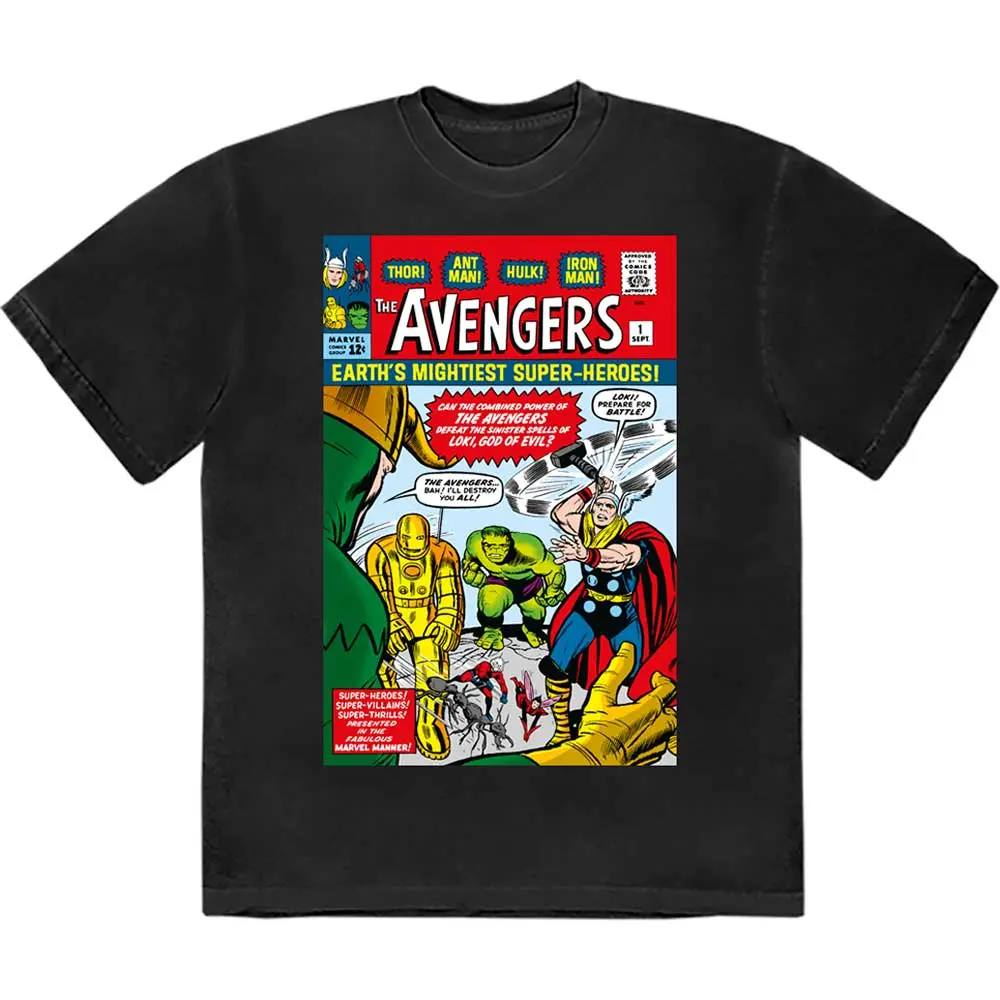 Marvel – Earth's Mightiest... Comic Cover (Negra) (Camiseta)