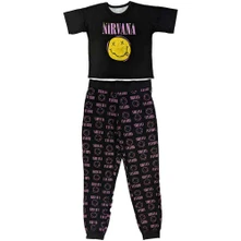Nirvana, Pyžamo Xerox Smile Pink, Žena, Čierna