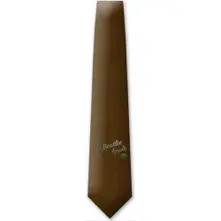 Unisex Silk Neck Tie: On Apple Burnt (Umber Brown) thumbnail