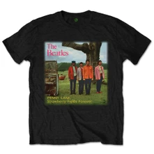 The Beatles, Tričko Strawberry Fields Forever, Unisex, Čierna