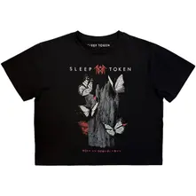 Sleep Token, Croptop Ladies Crop Top: Butterflies (Black), Žena, Čierna