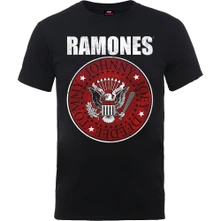 Ramones, Tričko Red Fill Seal, Unisex, Čierna