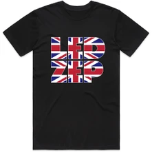 Led Zeppelin, Tričko Union Jack Type, Unisex, Čierna