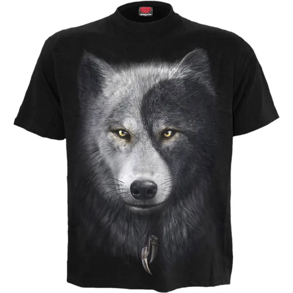 Unisex T-Shirt: Wolf Chi (Black) (Back Print)