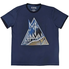 Def Leppard, Tričko Triangle Logo, Unisex, Modrá