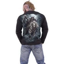 Unisex Long Sleeve T-Shirt: Viking Rampage (Black) (Back & Sleeve Print) thumbnail