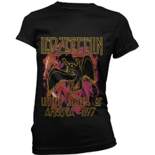 Led Zeppelin, Tričko Black Flames, Žena, Čierna
