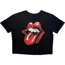 Croptop Ladies Crop Top: New Tongue (Black)