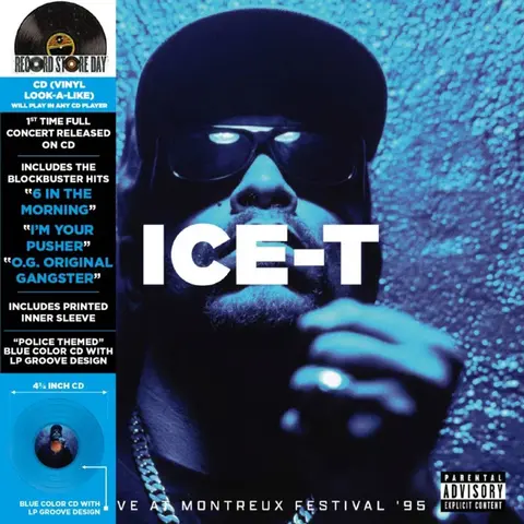 Ice-T – CD Live At Montreux Festival '95 ("Police Themed" Blue Color CD with LP Groove Design)