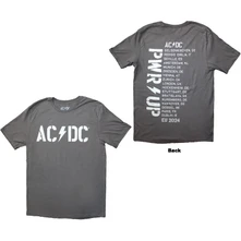 AC/DC, Tričko Logo PWR-UP EU Tour '24, Unisex, Šedá