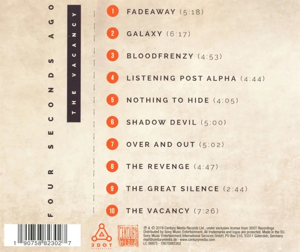 Four Seconds Ago – The Vacancy (CD)