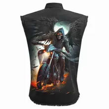 Unisex Worker Shirt: Night Rider (Black) (Back Print) thumbnail