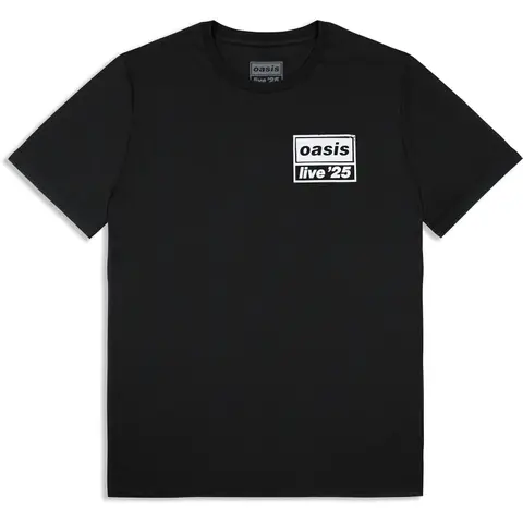 Unisex T-Shirt: Live 25 Distressed Lockup Pocket (Black) (Ex-Tour)
