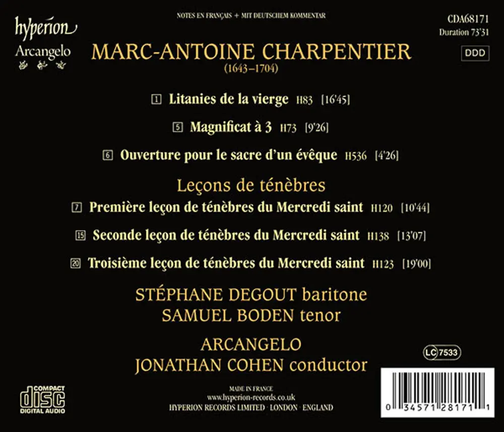 CHARPENTIER: LECONS DE TENEBRES, LITANIES & MAGNIF