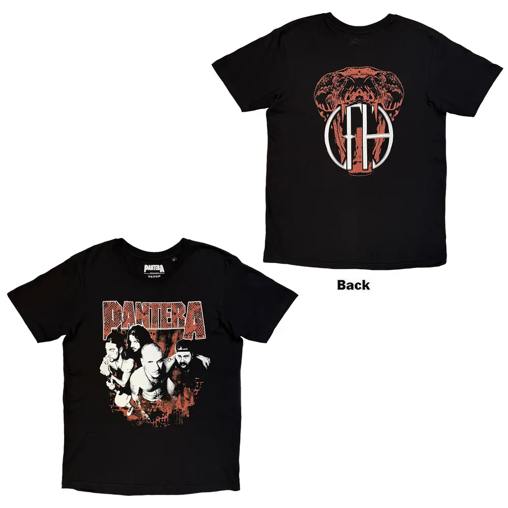 Unisex T-Shirt: Cowboys From Hell Snake (Black) (Back Print)