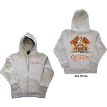 Queen, Mikina na zips Classic Crest, Unisex, Šedá