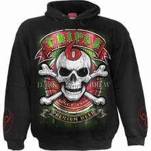 Mikina Unisex Pullover Hoodie: Triple 6 (Black) (Back & Sleeve Print)