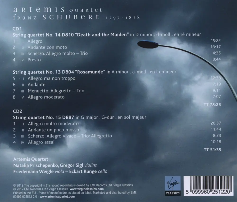 Artemis Quartet – STRING QUARTETS ROSAMUNDE DEATH AND THE MAIDEN QUARTET IN G MAJOR (CD)