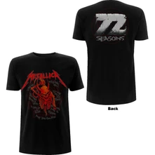 Metallica, Tričko Skull Screaming Red 72 Seasons, Unisex, Čierna