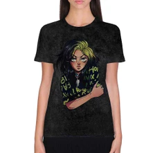 Billie Eilish, Tričko Anime Billie, Unisex, Čierna