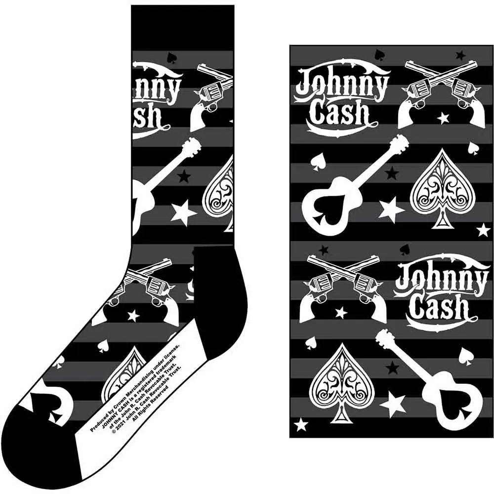 Johnny Cash – Guitars 'n Guns (Multi-color, Black, White & Grey) (Ponožky) 2
