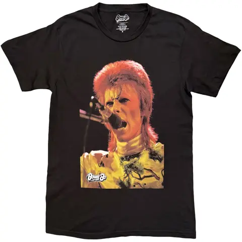 David Bowie – Tričko Ziggy Glam Rock (Čierna), Unisex, Čierna