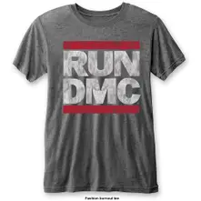 Run-DMC – DMC Logo (Šedá, Burnout T-Shirt) (Tričko)