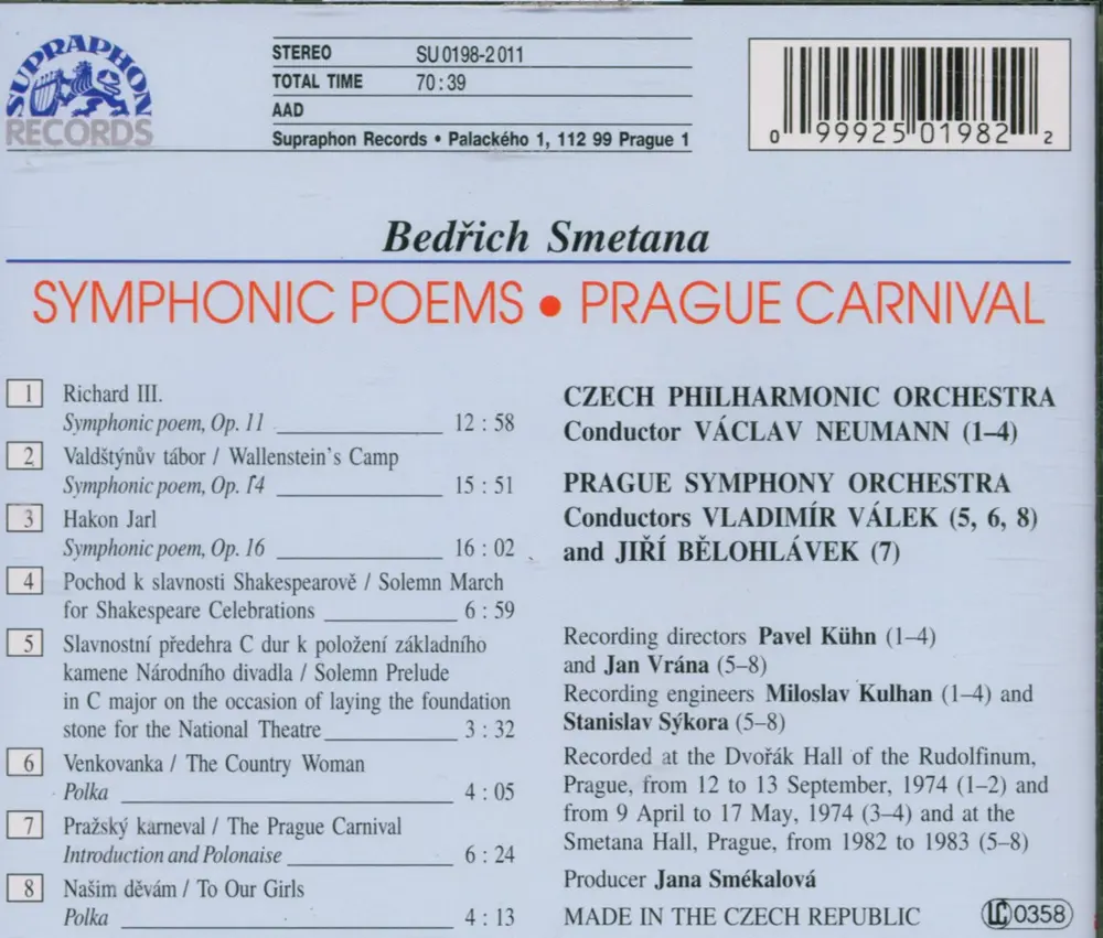 Smetana: Symfonické básne, Pražský karneval