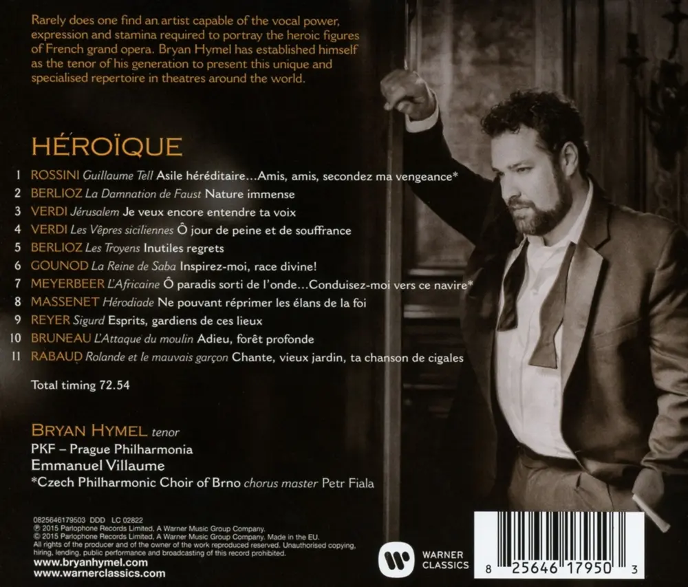BRYAN HYMEL - 'HEROIQUE' - DEBUT RECITAL (ARIAS BY MEYERBEER, VERDI, ROSSINI, BERLIOZ, REYER, MASSENET, GOUNOD, BRUNEAU, RABAUD) (CD)