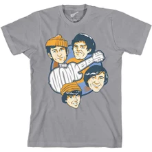 The Monkees, Tričko Vinyl Heads, Unisex, Šedá