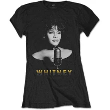 Whitney Houston, Tričko Black & White Photo, Žena, Čierna