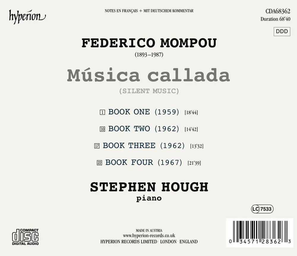 Stephen Hough – MOMPOU: MUSICA CALLADA (CD)