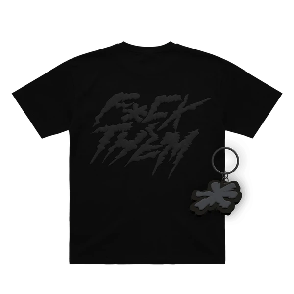 T-shirt + Keychain PUFF Print Logo Black