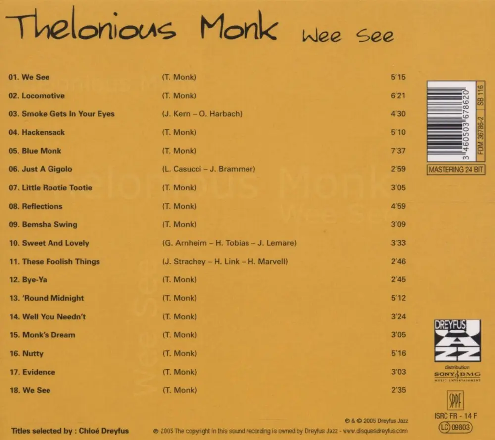 Thelonious Monk – We See (CD)