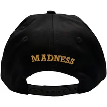 Unisex Baseball Cap: Crown & M (Black) (Back Print) thumbnail
