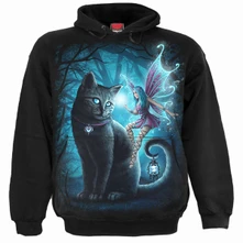 Mikina Kids Pullover Hoodie: Cat and Fairy (Black)