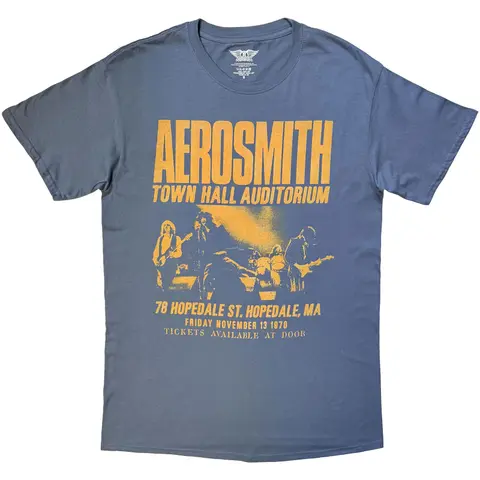 Aerosmith – Tričko Town Hall (Modrá), Unisex, Modrá
