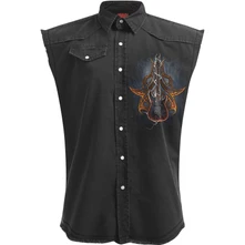 Košeľa Unisex Worker Shirt: Death Rocker (Black) (Back Print)